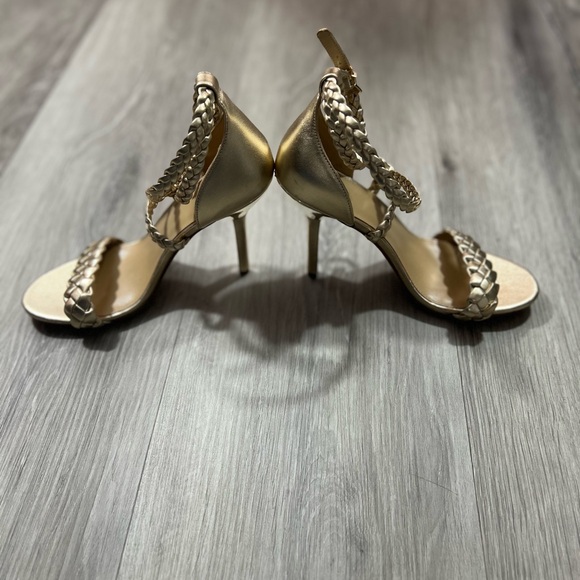 Michael Kors Astrid  Braided Metallic Faux Leather Sandal ✨Like new✨size 8 - Picture 4 of 12